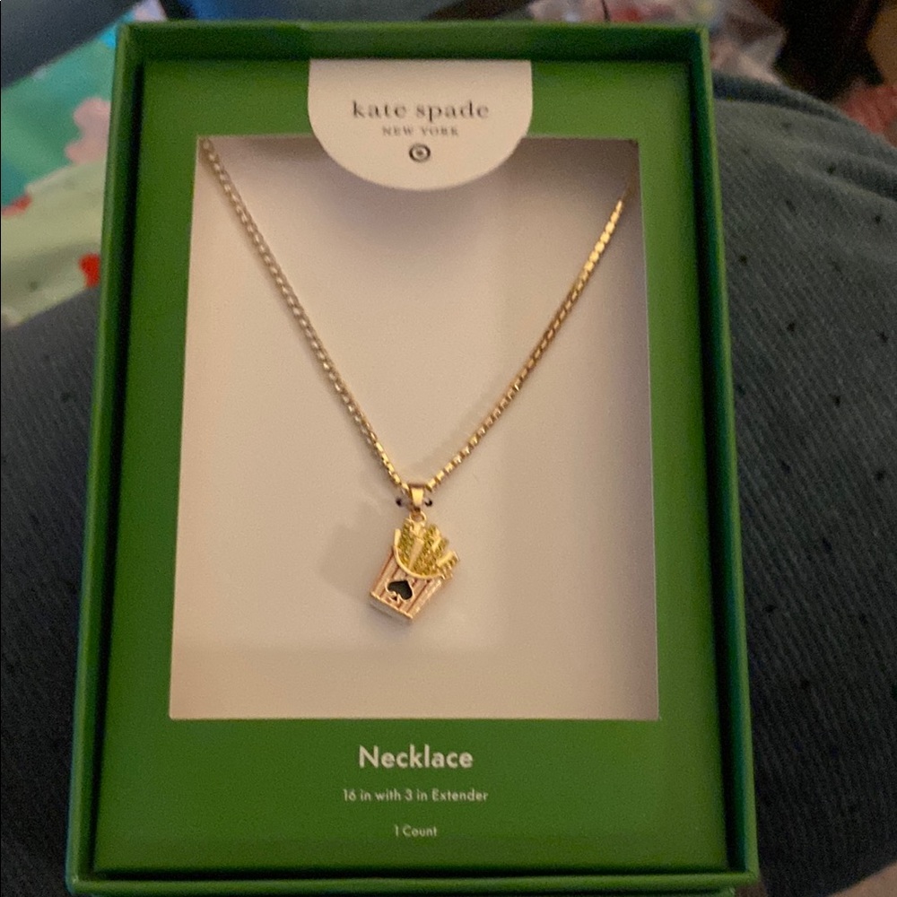 Kate Spade Gold French Fries Pendant Necklace. NWT.
